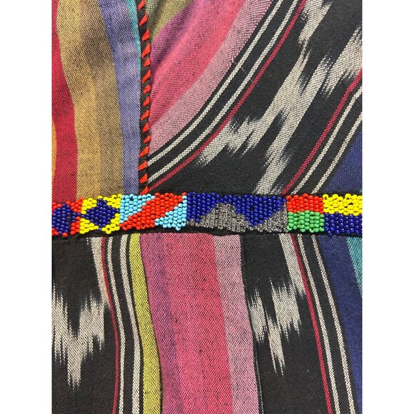 Edme and Esyllte Anthropologie Pueblo Strapless Striped Ikat Dress Beaded 10 - Picture 4 of 6